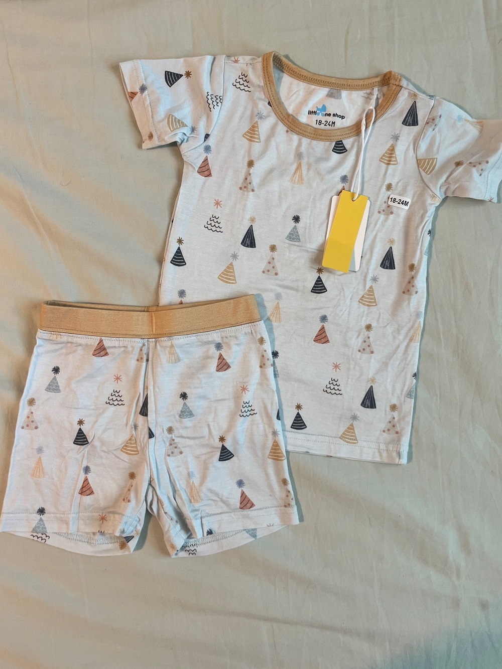 NWT Little One Shop Kids Party Hat Print Bamboo Pajama Set - Birthday Pajamas